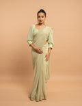 Pistachio floral cutwork saree – Georgette silk